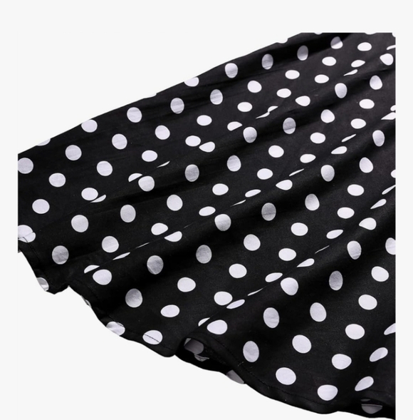 Polka Dot Flare Skirt - Black and White NWT - Picture 5 of 14